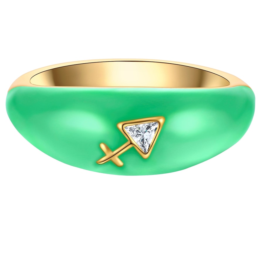 Glanzstücke München Ring Sternzeichen Schütze aus Sterling Silber in Gelbgold mit Zirkonia 50 Damen