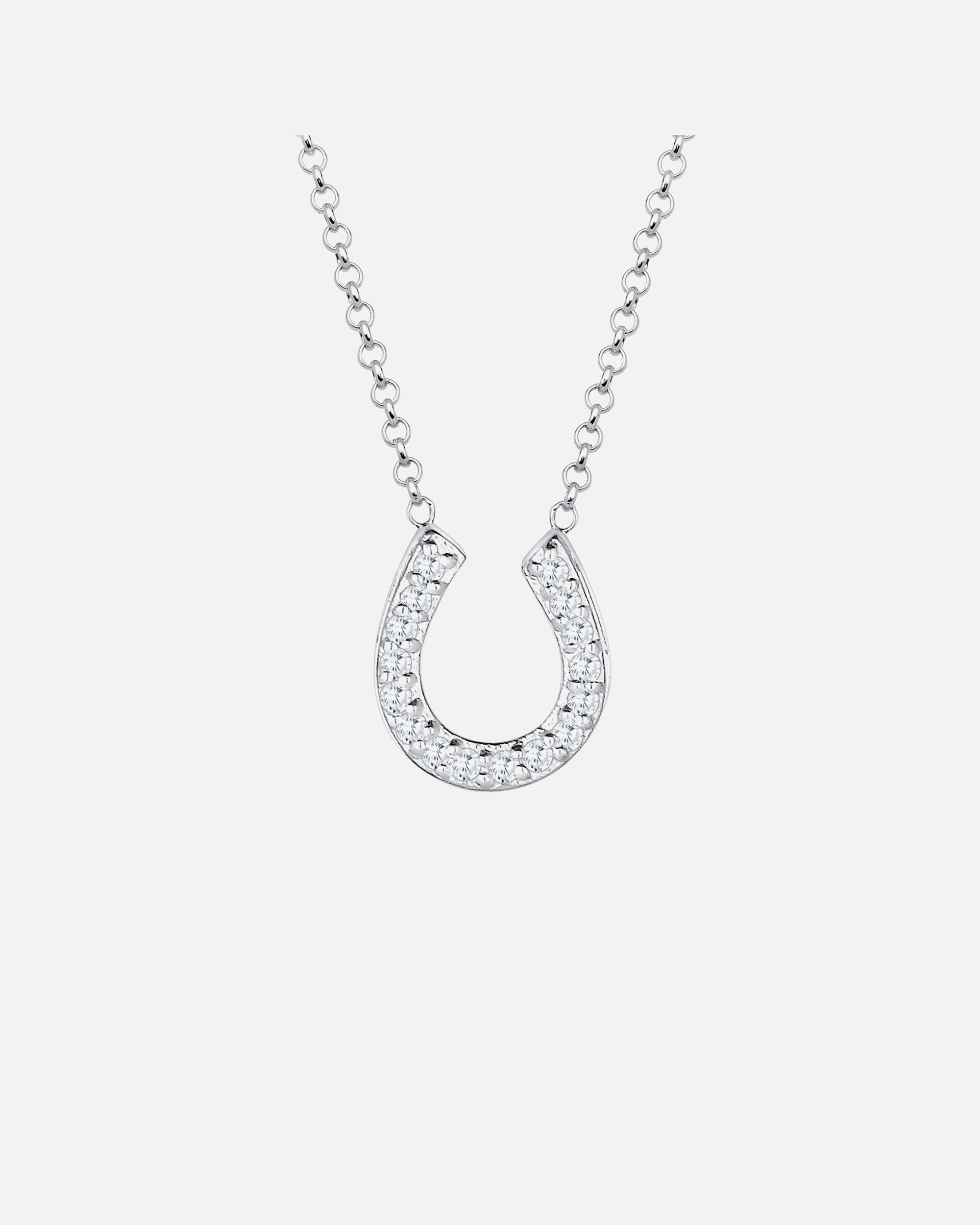 Halskette für Weiblich Elli Hufeisen Glück Zirkonia 925 Sterling Silber 55