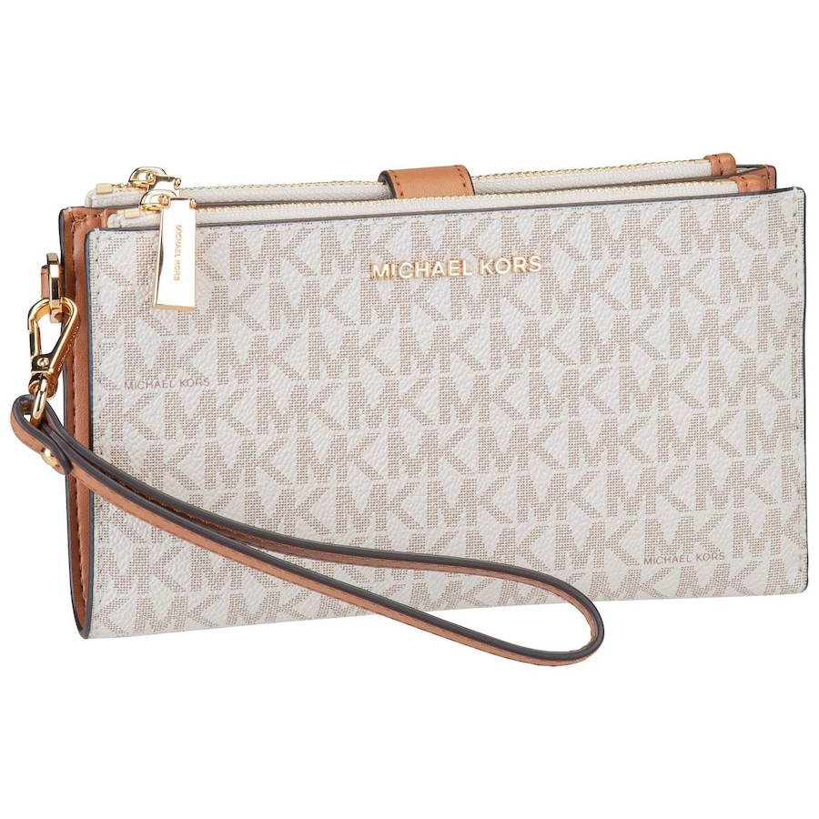 Michael Kors Clutch Jet Set Double Zip MK SIG Vanilla Weiss Damen