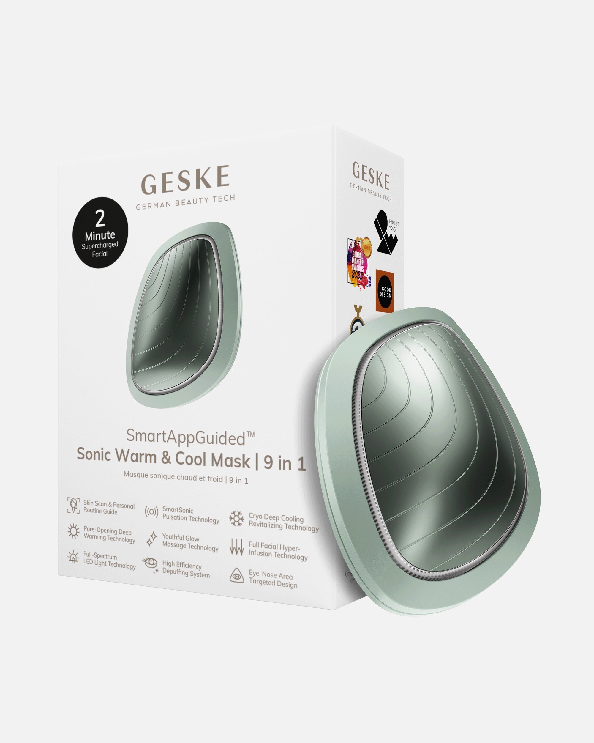 Multifunktionsgerät für Unisex GESKE SmartAppGuided™ Sonic Warm & Cool Mask | 9 in 1 Green