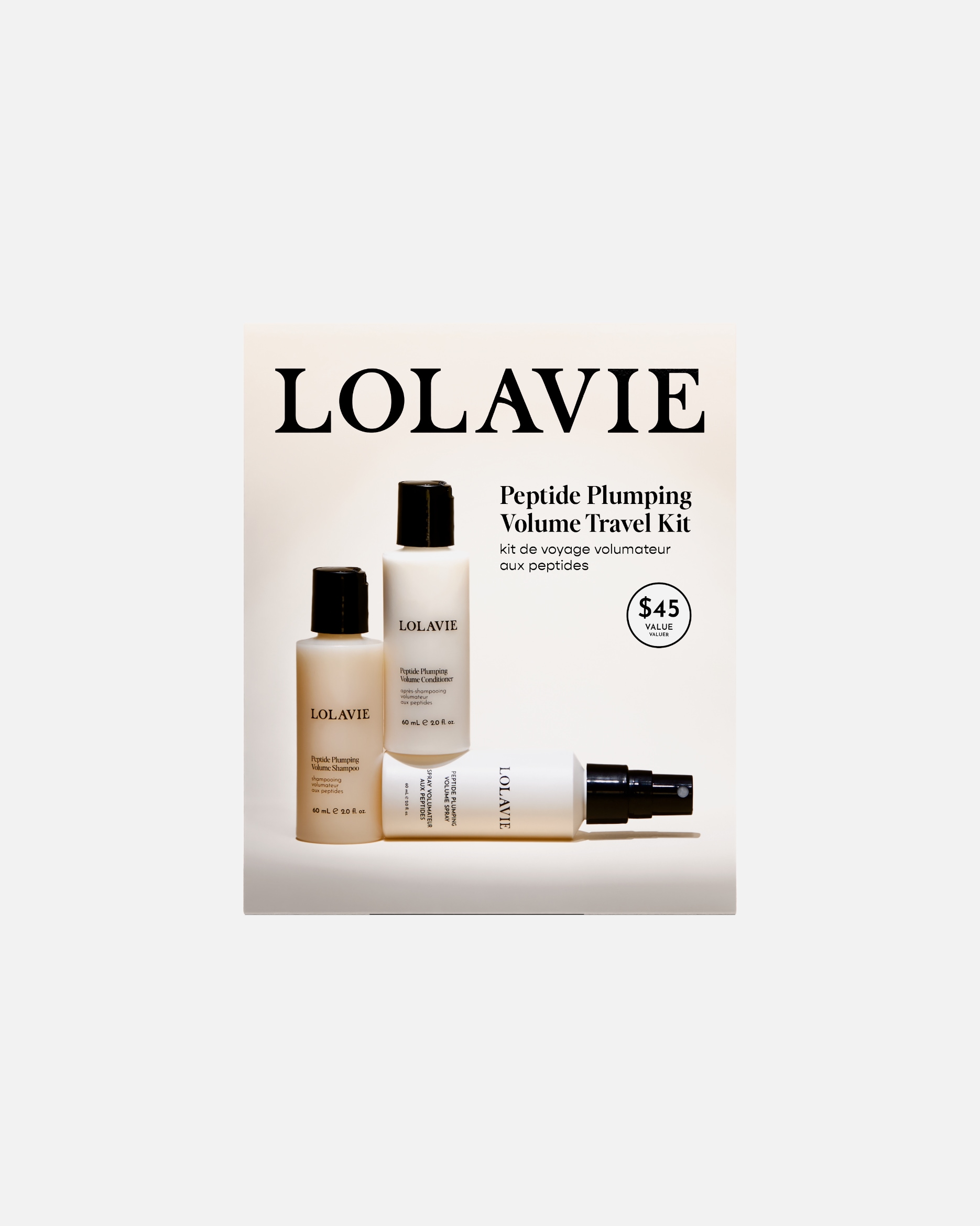 Haarpflegeset für Unisex LOLAVIE Peptide Plumping Volume Travel Kit 180 ml