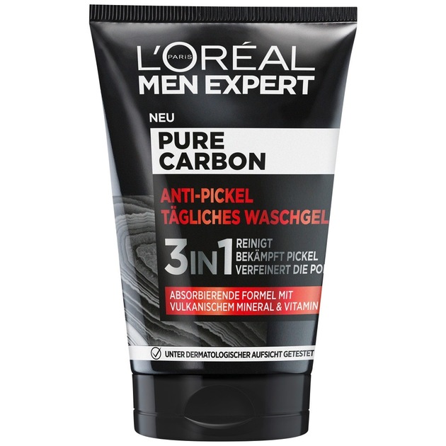 L´Oréal Men Expert Anti-Pickel Waschgel Pure Carbon gegen Unreinheiten