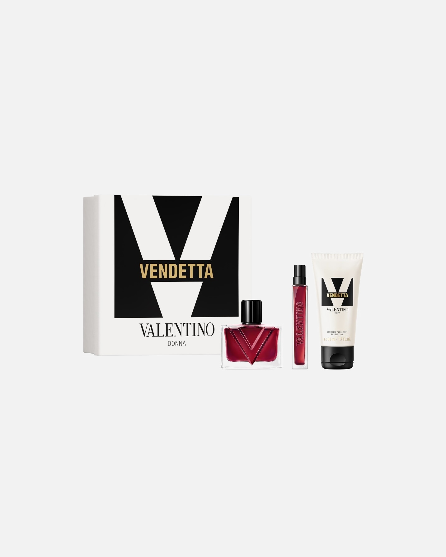 Duftset für Weiblich Valentino Vendetta Donna Eau de Parfum 50 ml + 10 ml + Body Balm 1 Stück