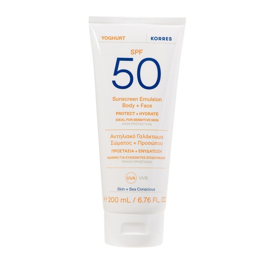 KORRES YOGHURT Sonnenschutz-Emulsion für Körper und Gesicht SPF50 Sonnencreme 200 ml