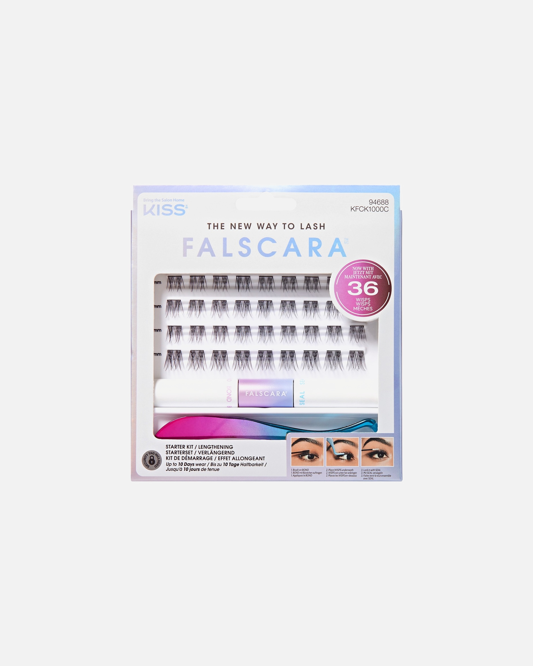 Künstliche Wimpern für Unisex KISS FALSCARA Starter Kit 1 Stück