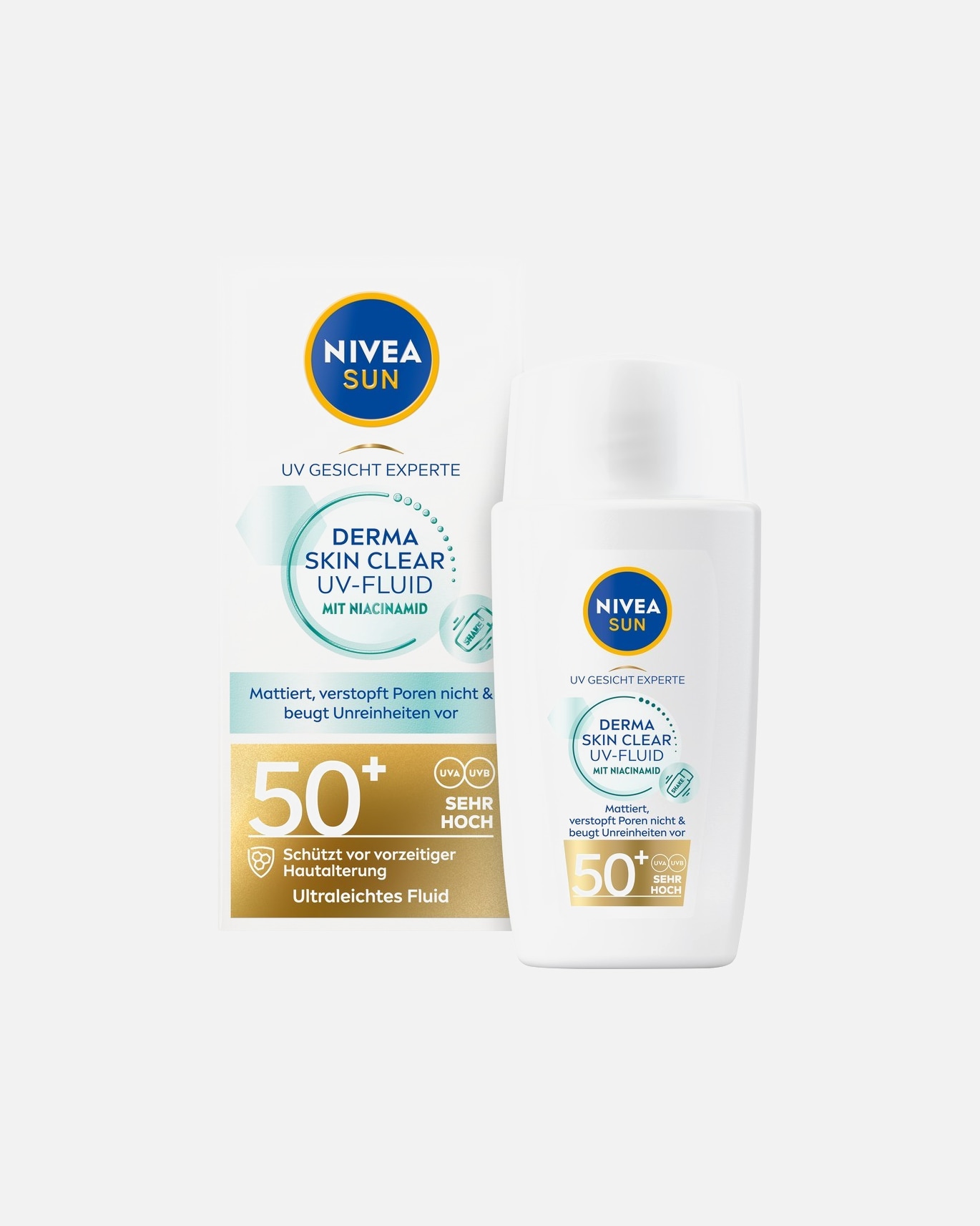 Sonnencreme für Unisex NIVEA SUN Derma Skin Clear UV-Fluid LSF50+ 40 ml