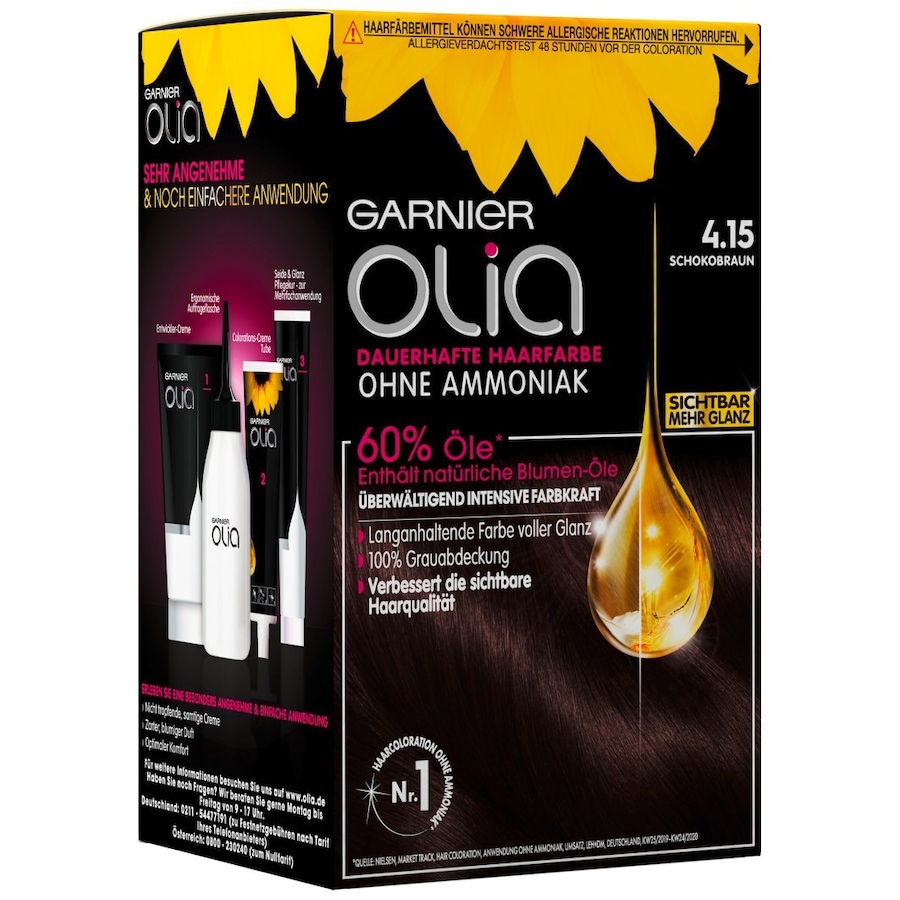 Garnier Olia Intensivcoloration Haarfarbe 4.15 Schwarz