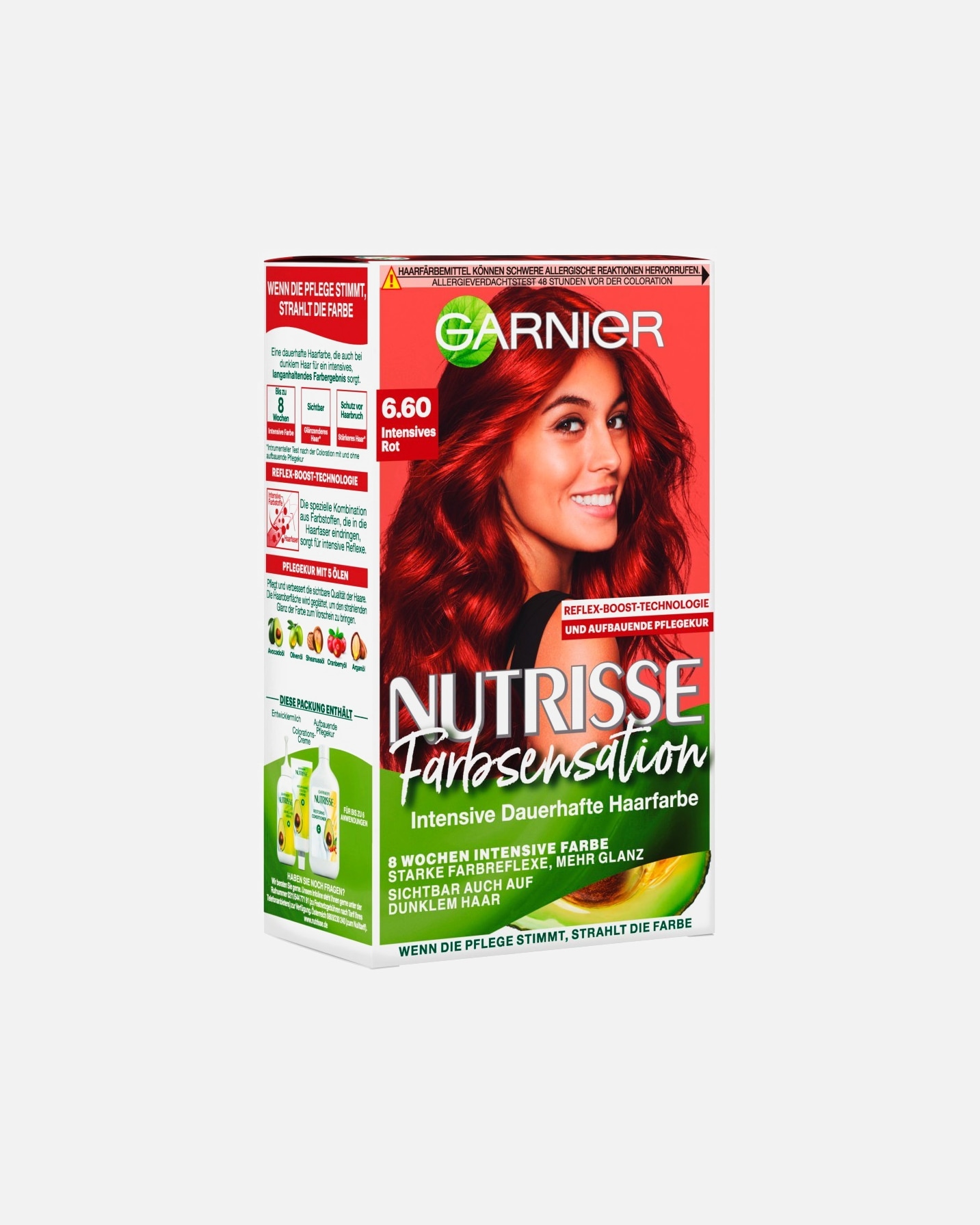 Haarfarbe für Unisex Garnier Nutrisse Farbsensation 6.60 - Intensiv-Rot