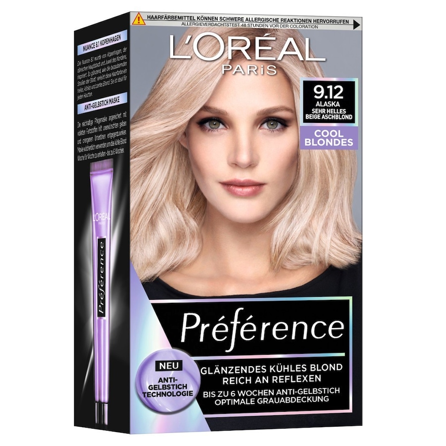 L’Oréal Paris Preference Cool Blondes Haarfarbe 9.12 - SEHR HELLES BEIGE ASCHBLOND Nude Damen