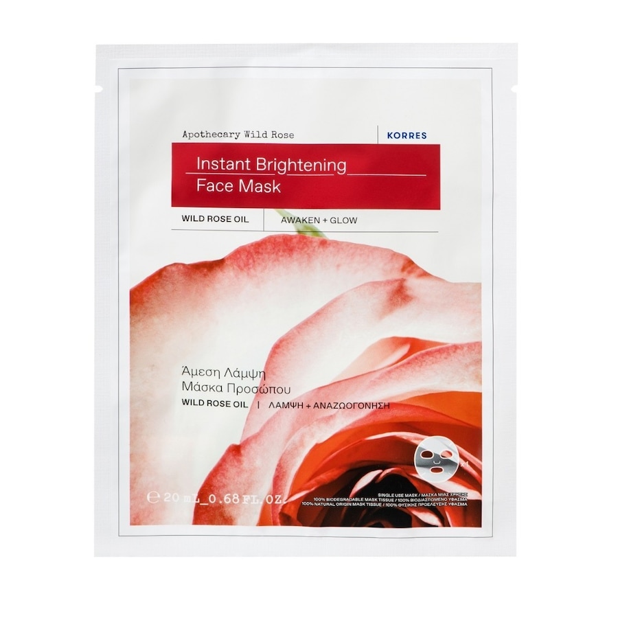 KORRES APOTHECARY WILD ROSE Tuch-Maske für strahlende Haut mit Sofort-Effekt Tuchmaske 20 ml