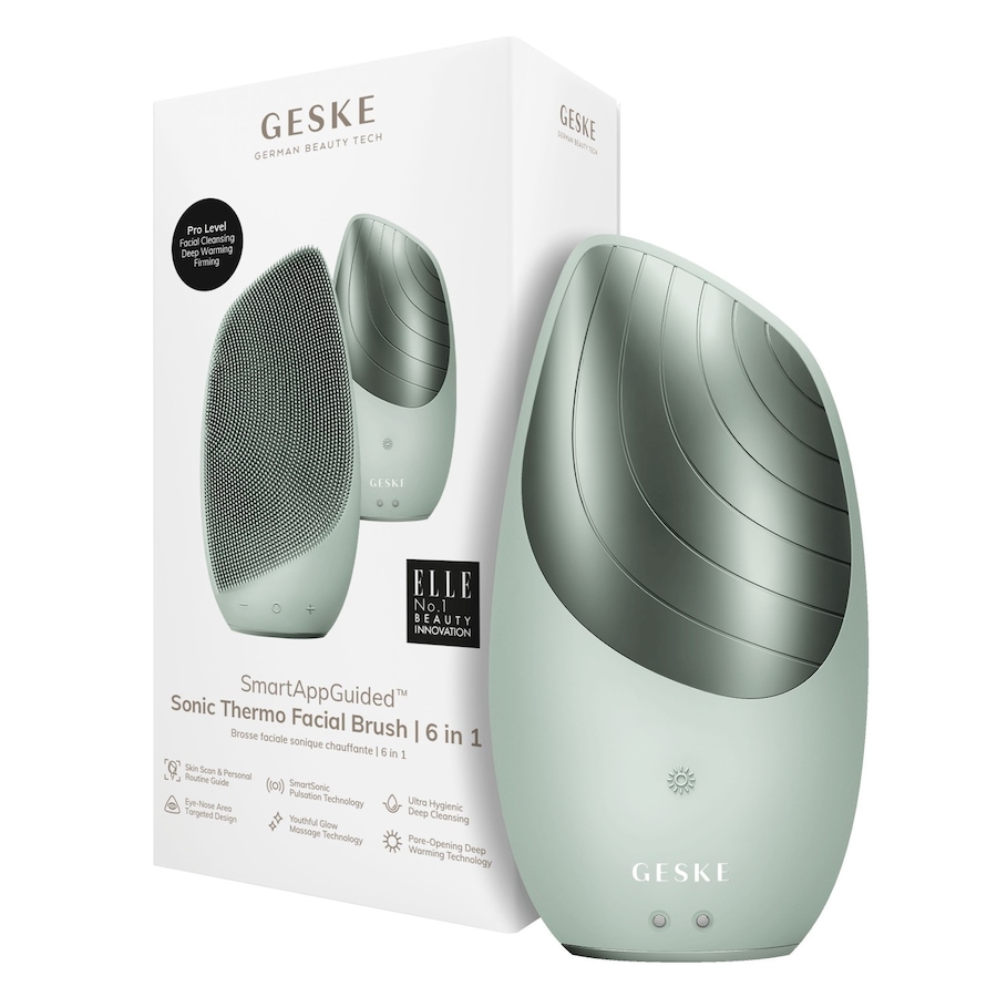 Geske SmartAppGuided Sonic Thermo Facial Brush | 6 in 1 Elektrisches Gesichtsmassagegerät Green