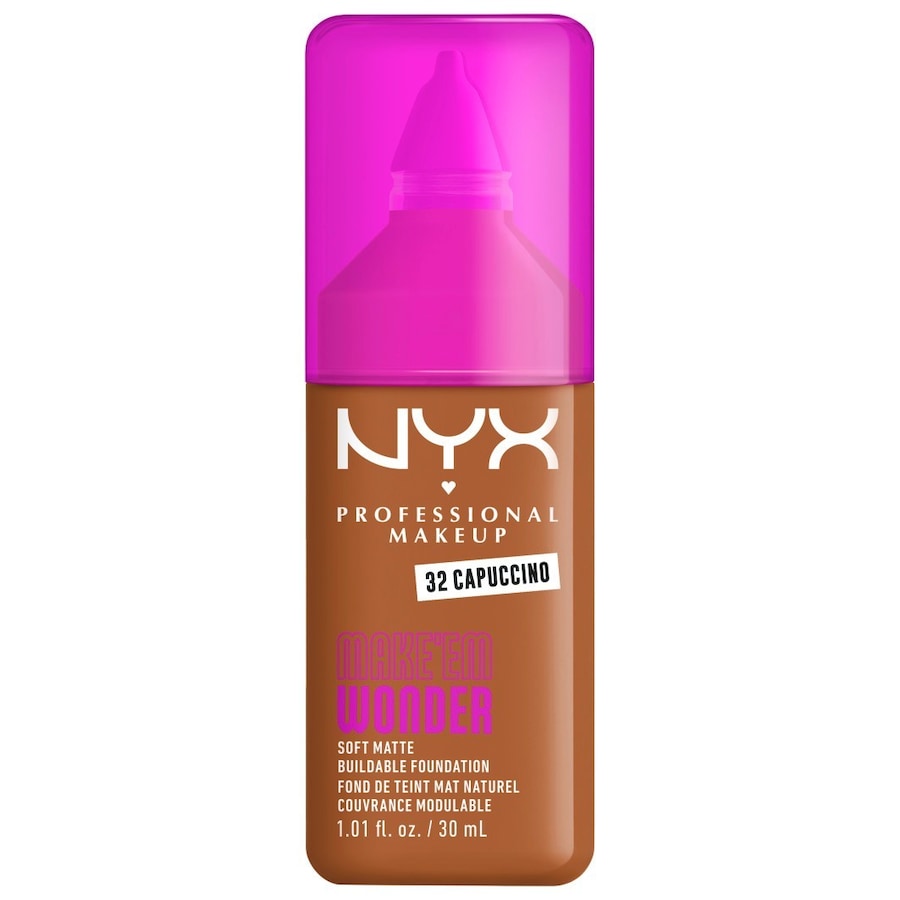 NYX Professional Makeup Make 'EM Wonder Foundation 32 - CAPUCCINO 30 ml Braun Damen