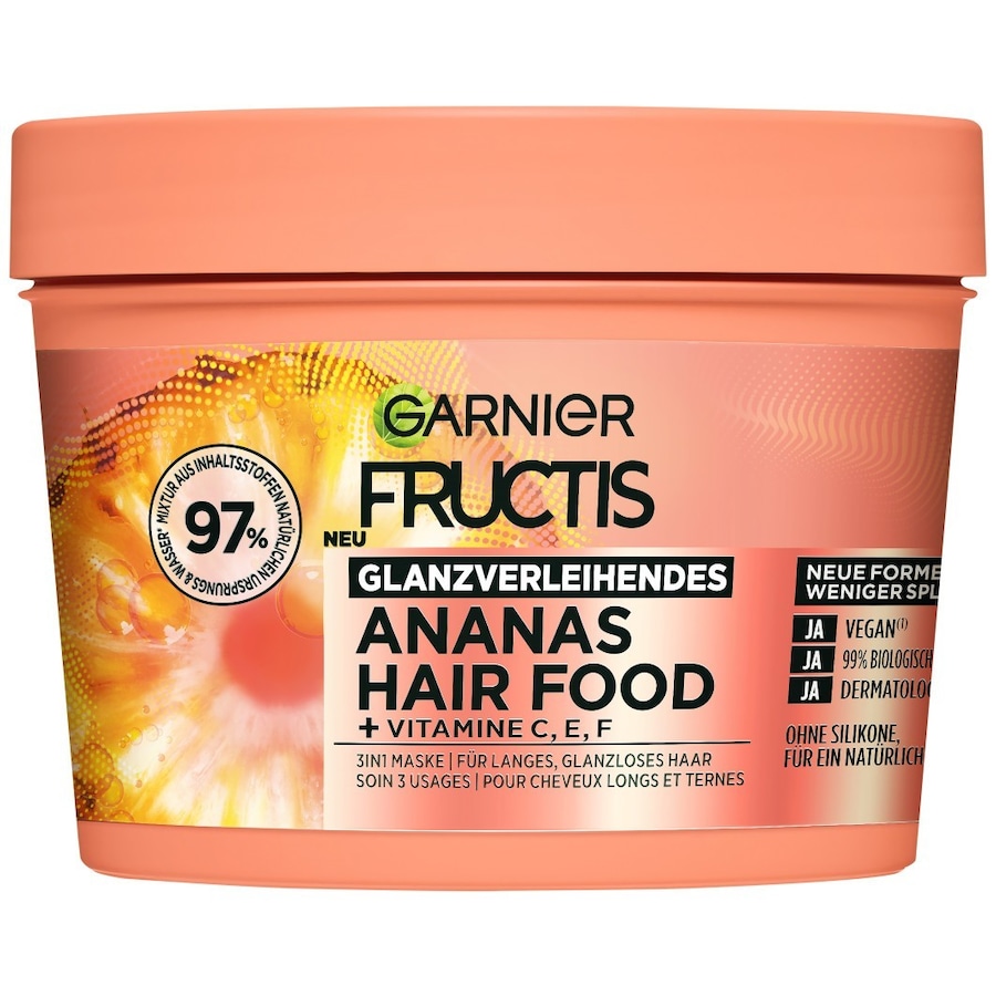 Garnier Fructis Glanzverleihende Ananas Hair Food - 3in1 Maske Haarkur 400 ml