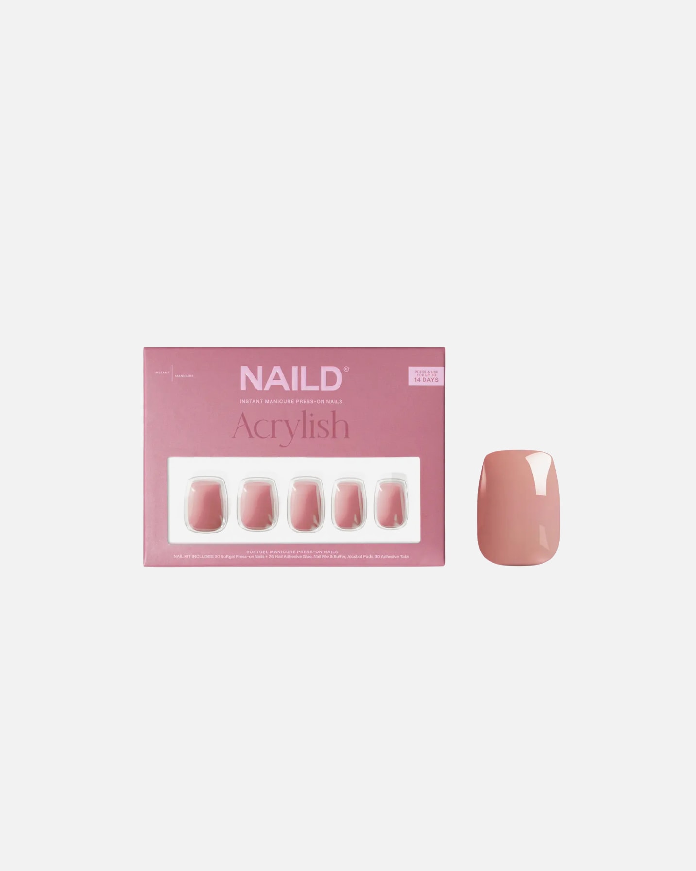 Kunstnägel für Unisex NAILD Vintage short square Softgel Press On Nails 1 Stück