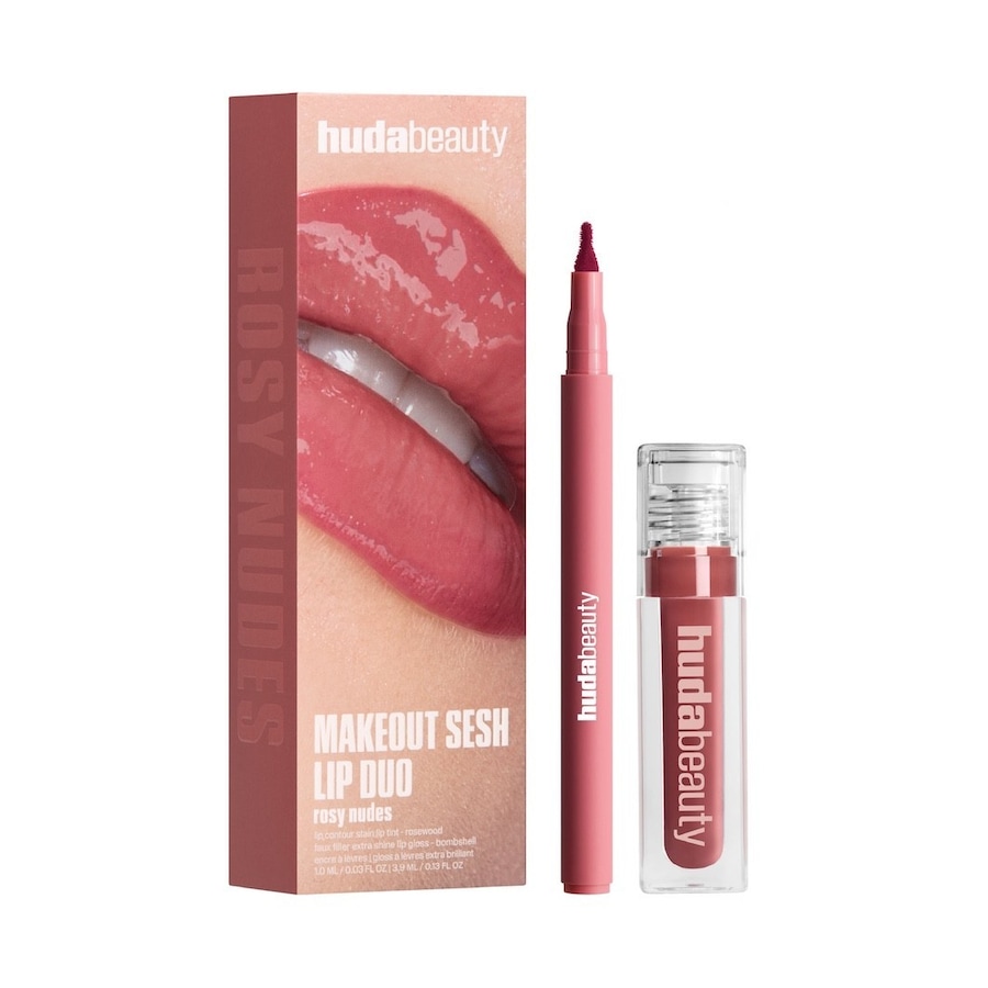 HUDA BEAUTY Makeout Sesh Lip Duo Rosy Nudes Lippen Make-up Set