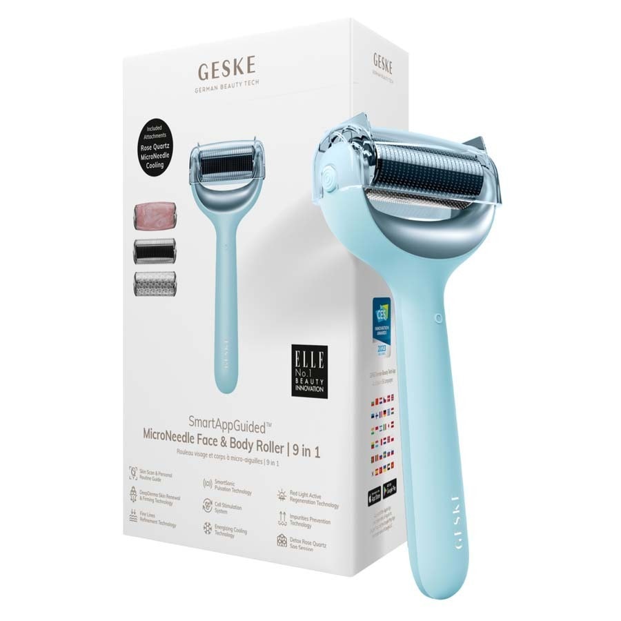 Geske SmartAppGuided MicroNeedle Face & Body Roller | 9 in 1 Reinigungsinstrument Turquoise