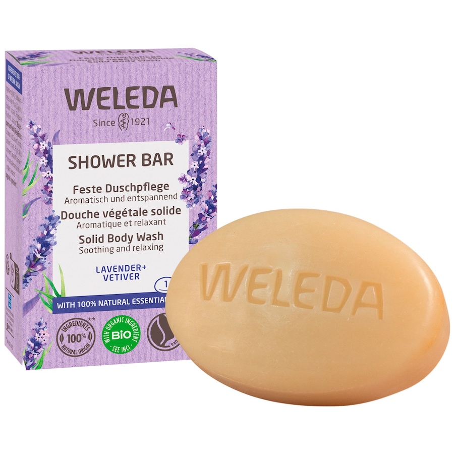 Weleda Shower Bar Feste Duschpflege Lavender + Vetiver Körperseife 75 g