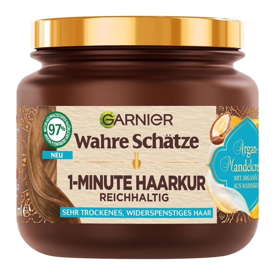 Garnier Wahre Schätze 1-Minute Haarkur – reichhaltig mit Arganöl 340 ml Damen