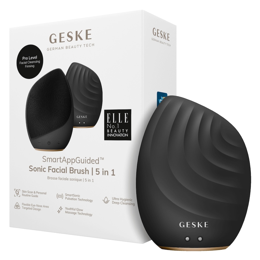 Geske SmartAppGuided Sonic Facial Brush | 5 in 1 Elektrisches Gesichtsmassagegerät Gray Schwarz