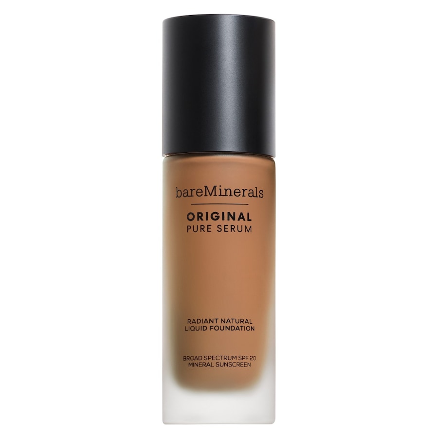 bareMinerals Original Pure Serum Radiant Natural Liquid Mineral Spf 20 Foundation MED. DEEP NEUTRAL 4.5 30 ml Braun