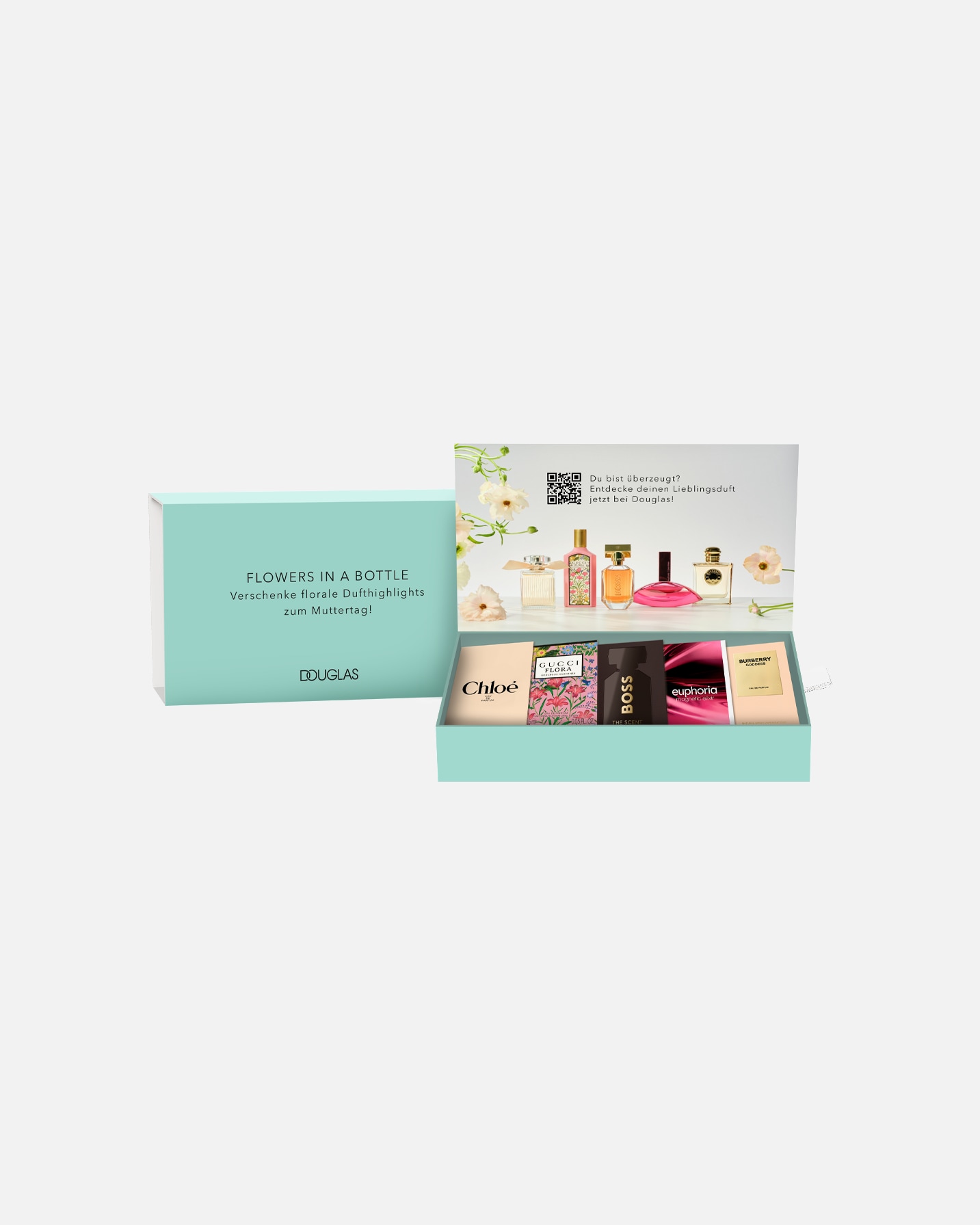 Probenbox mit 5 Duftproben zu jeder Bestellung ab 79€ der Marken Burberry, Chloé, Gucci, Calvin Klein und Boss