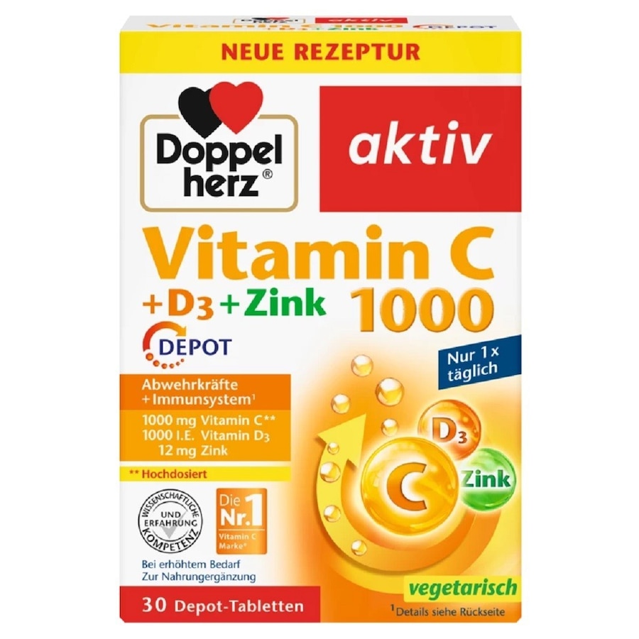 Doppelherz Vitamin C 1000 + D3 Zink Vitamine 100 Tabl.
