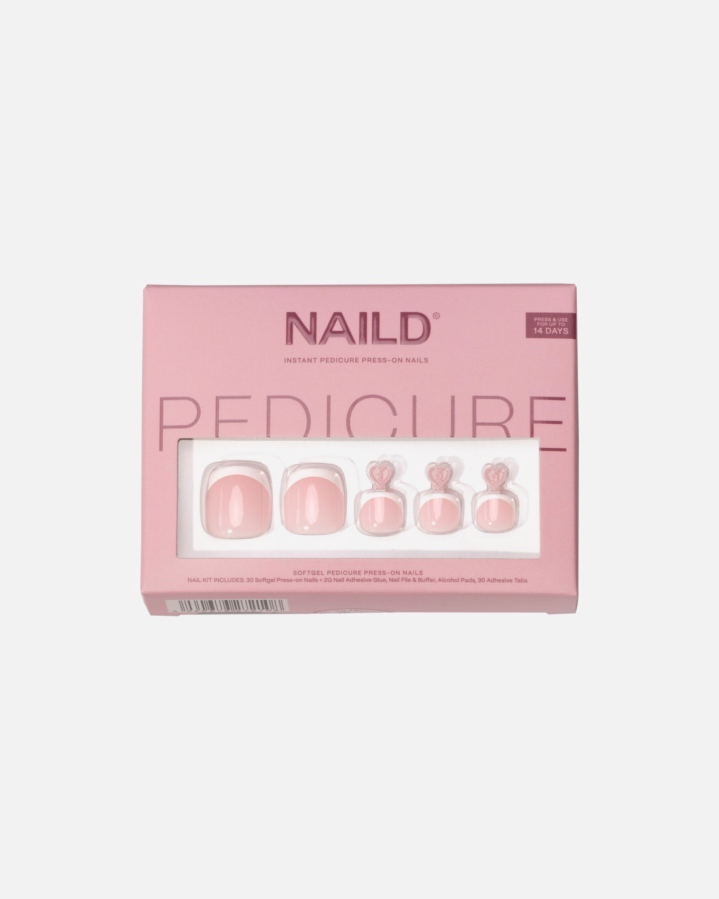 Kunstnägel für Unisex NAILD French Toe Softgel Press On Nails 1 Stück