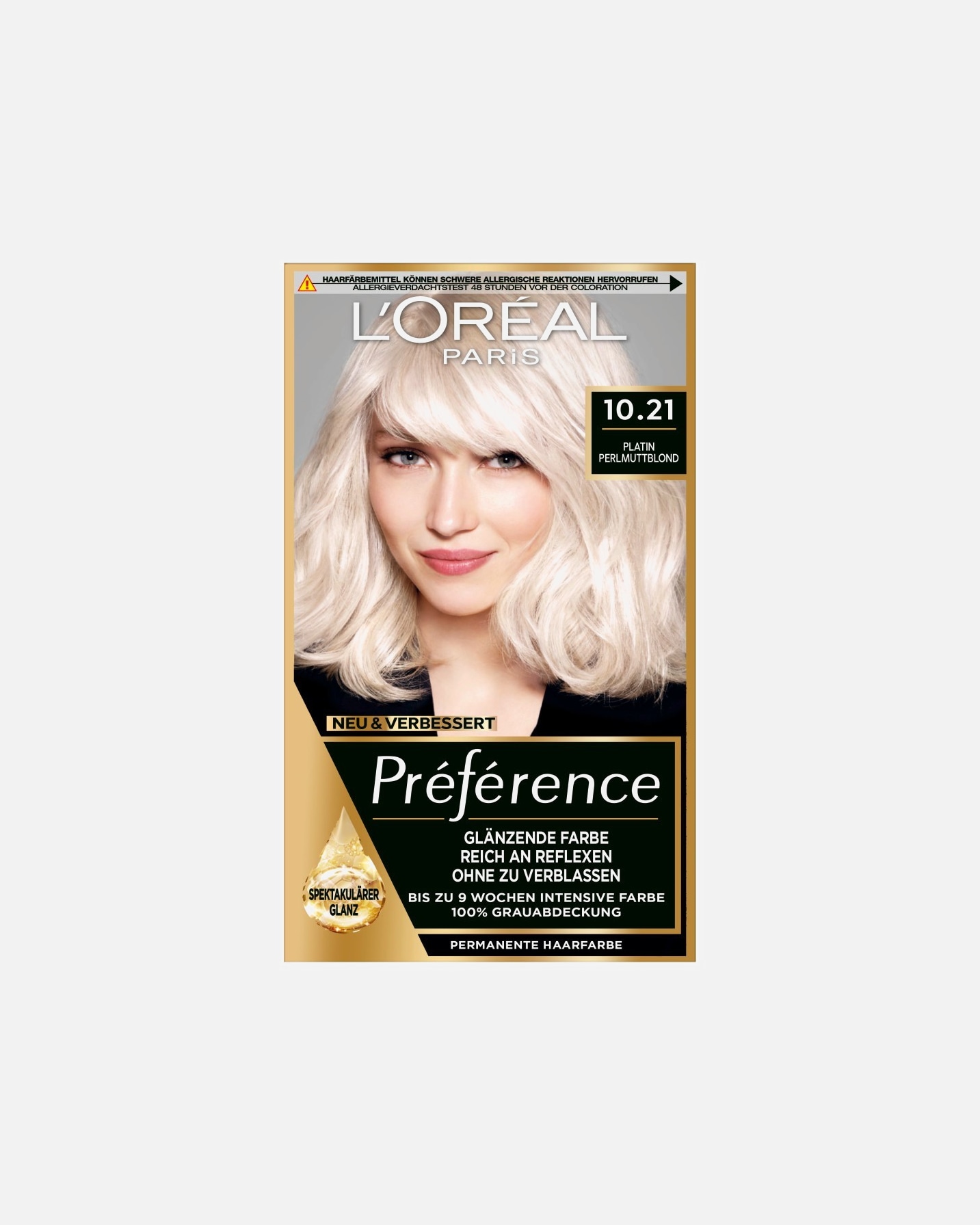 Haarfarbe für Unisex L’Oréal Paris Preference Nr. 10.21 - Platin Perlmuttblond