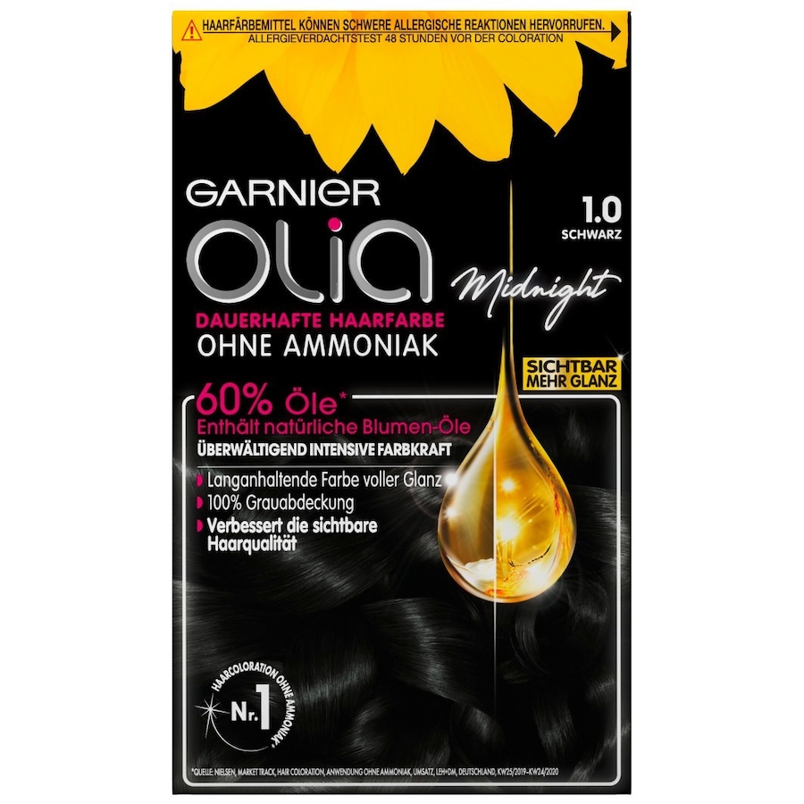 Garnier Olia Intensivcoloration Haarfarbe 1.0 Schwarz