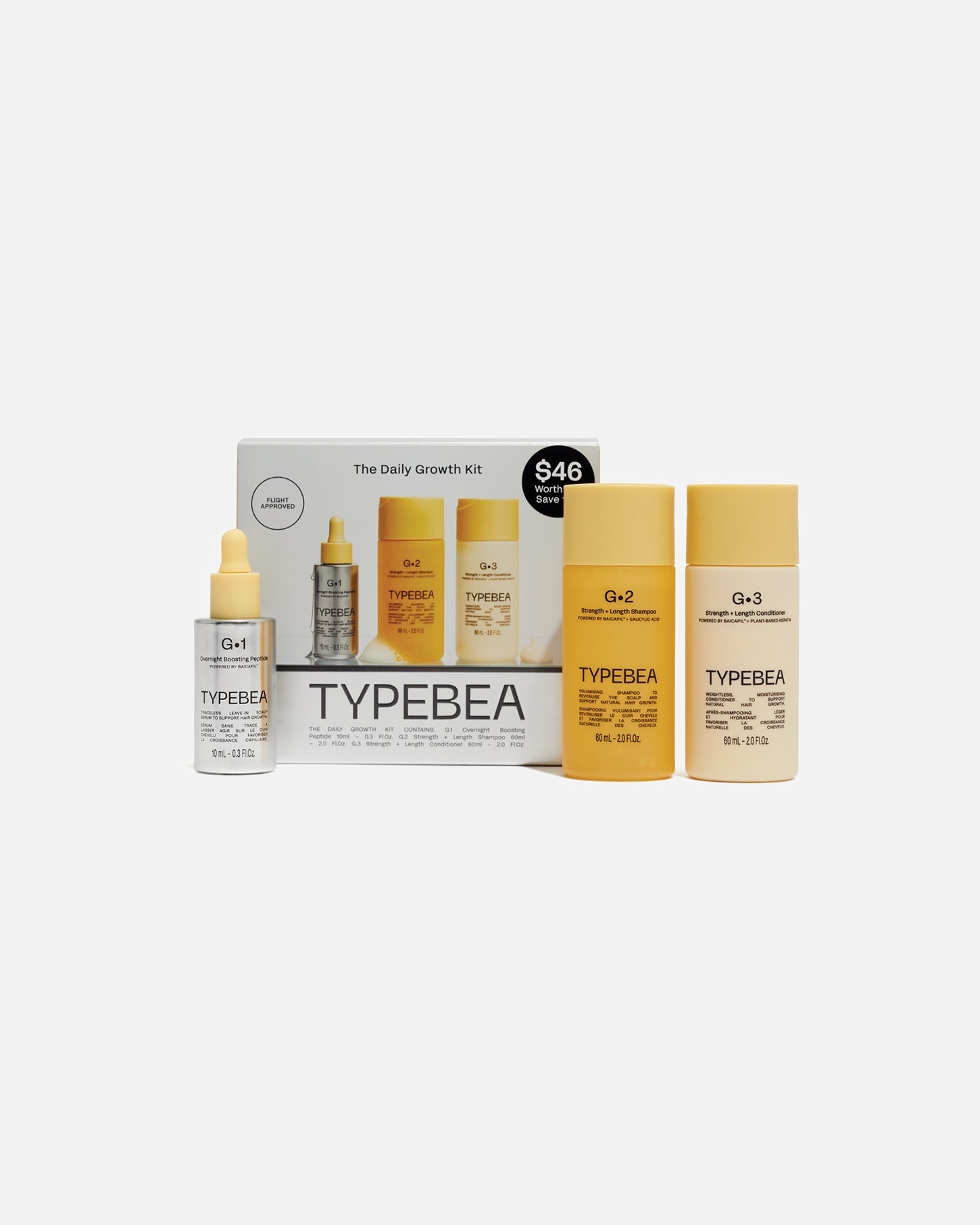 Haarpflegeset für Unisex TYPEBEA G•Line The Daily Growth Kit, (G·1, G·2, G·3 Minis) 1 Stück