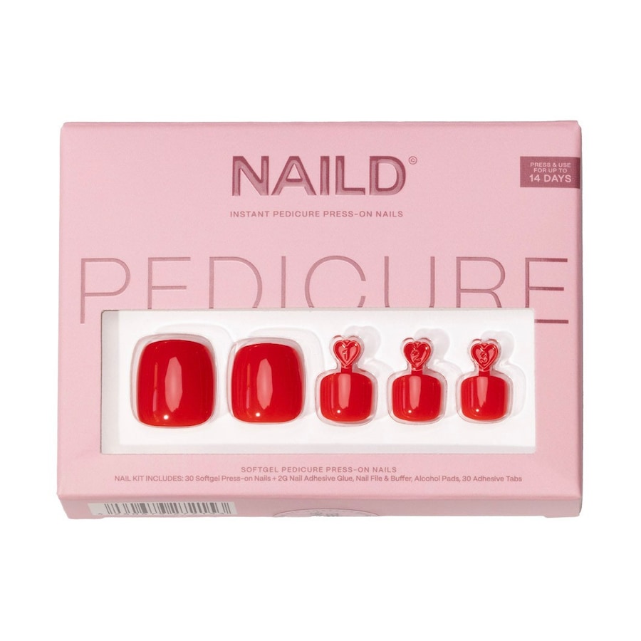 NAILD Red Toe Softgel Press On Nails Kunstnägel Rot