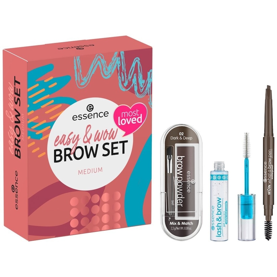 Essence Easy & Wow Brow Set Augenbrauen Make-up Nr. 02 - Dark Deep Braun
