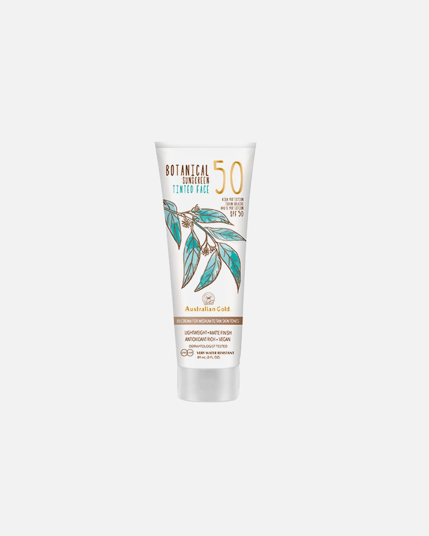BB Cream für Unisex Australian Gold Botanical Face SPF50 Medium-tan