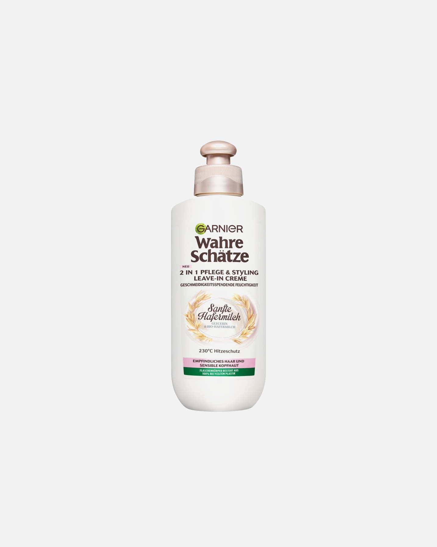 Leave-In-Conditioner für Unisex Garnier Wahre Schätze 2-in-1 Pflege & Styling Creme Sanfte Hafermilch 200 ml