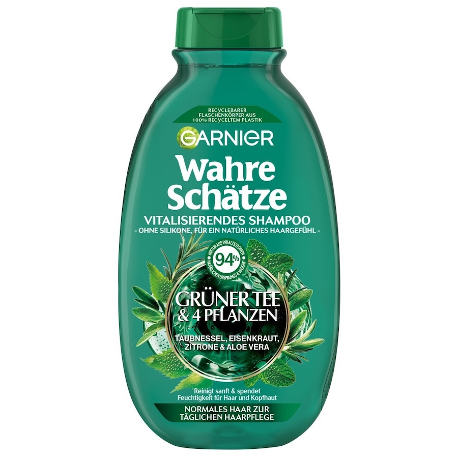 Garnier Wahre Schätze Vitalisierendes Grüner Tee & 4 Pflanzen Shampoo 250 ml