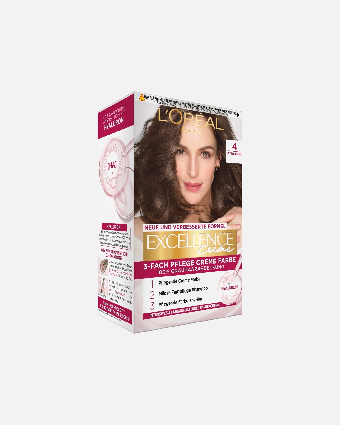 Haarfarbe für Weiblich L’Oréal Paris Excellence Crème Nr. 4 - Mittelbraun