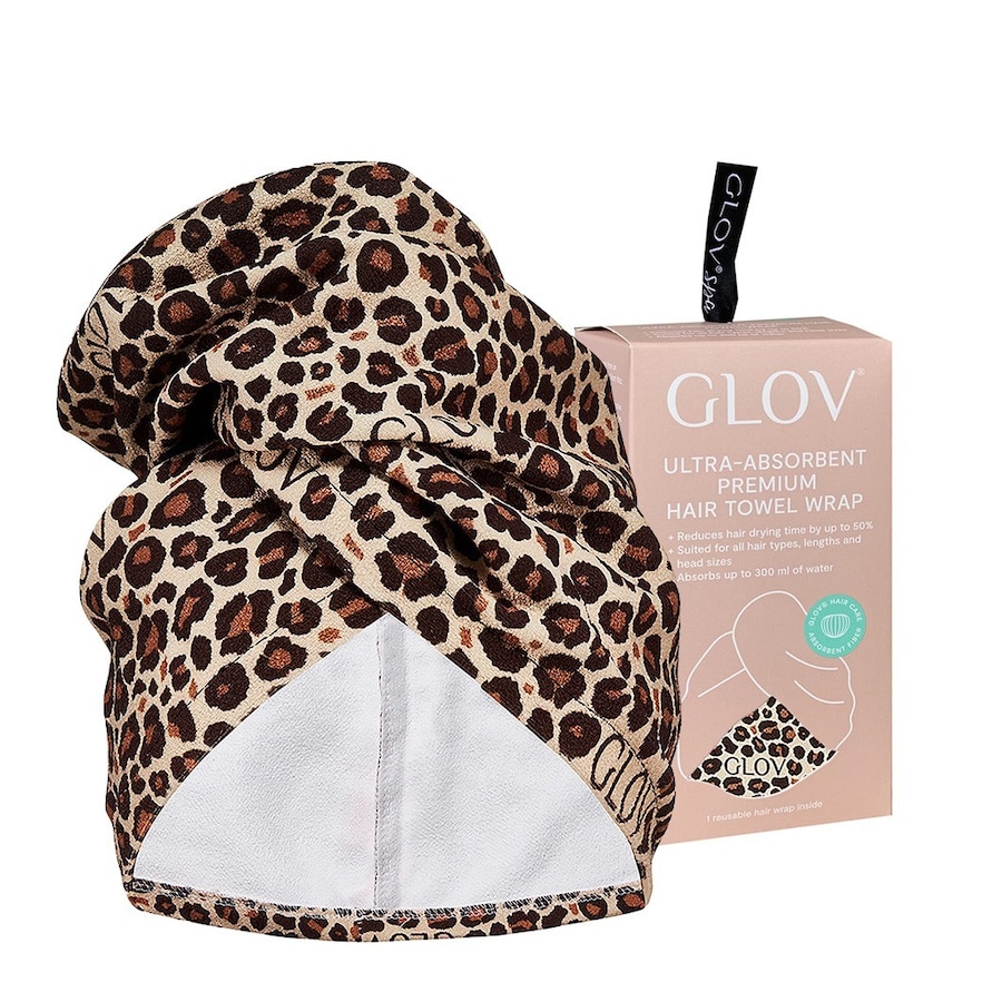 GLOV ULTRA-ABSORBENT HAIR TOWEL WRAP Handtuch Cheetah Braun