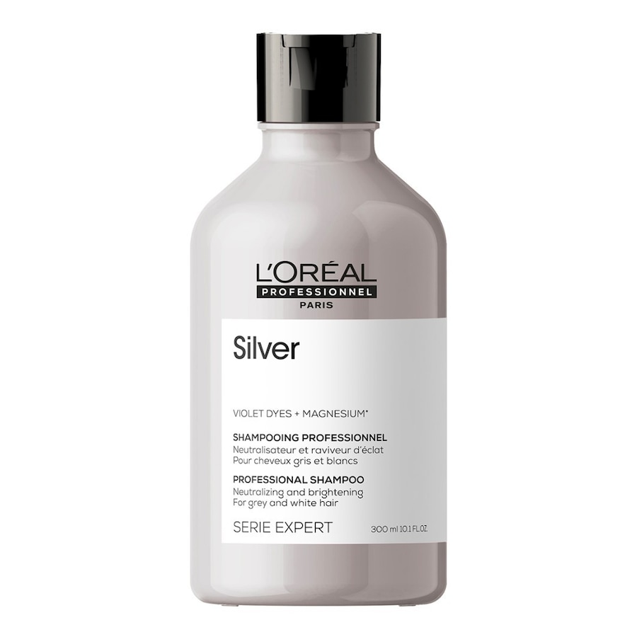 L ́Oréal Professionnel Paris Serie Expert Silver Shampoo für graues und weißes Haar, neutralisiert gelbe Strähnchen 300 ml