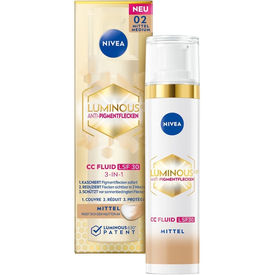 NIVEA Luminous 630 Anti-Pigmentflecken CC Fluid 3in1 MittelGesicht | 40.0 ml | 674,75 / 1.0 l