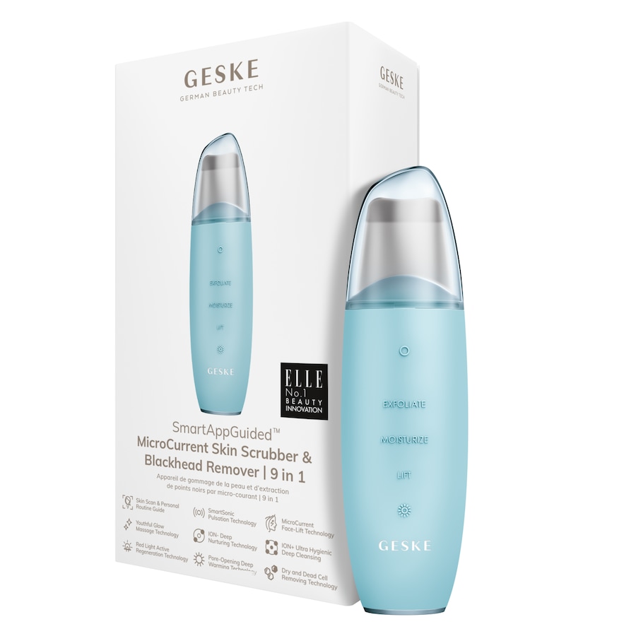 Geske SmartAppGuided MicroCurrent Skin Scrubber & Blackhead Remover 9 in 1 Elektrisches Gesichtsmassagegerät Turquoise