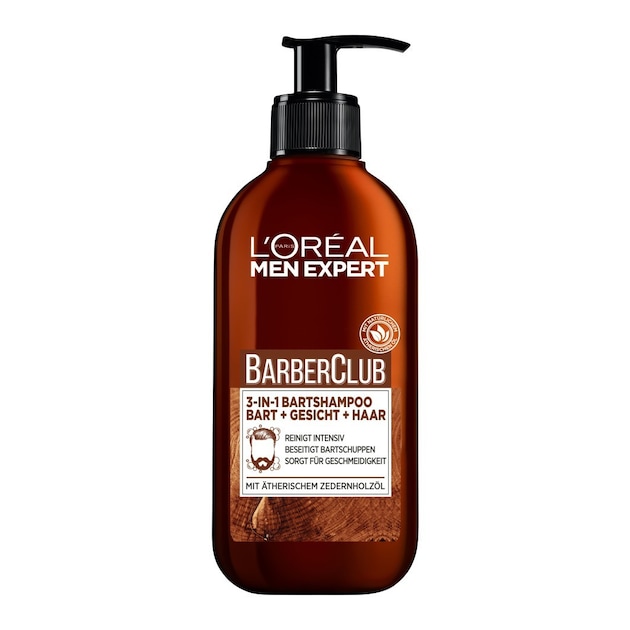 L´Oréal Men Expert Bartshampoo Barber Club gegen Bartschuppen mit ätherischem Zedernholzöl