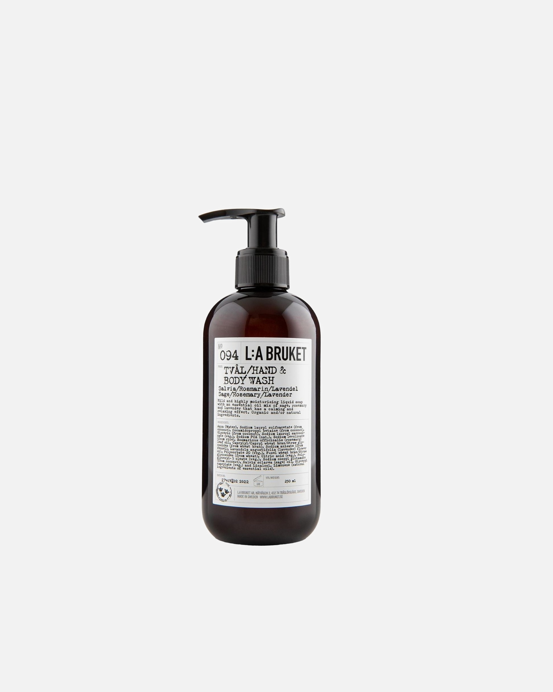 Körperseife für Unisex L:A BRUKET 094 Hand & Body Sage/Rosemary/Lavender 240 ml