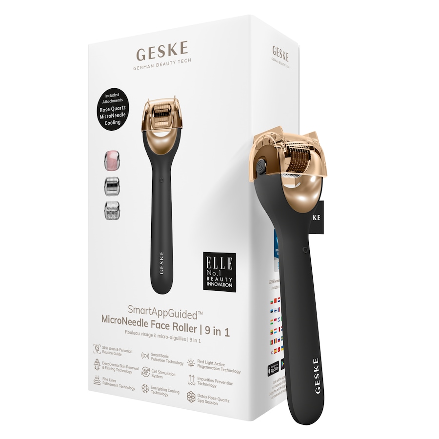 Geske SmartAppGuided MicroNeedle Face Roller | 9 in 1 Elektrisches Gesichtsmassagegerät Gray
