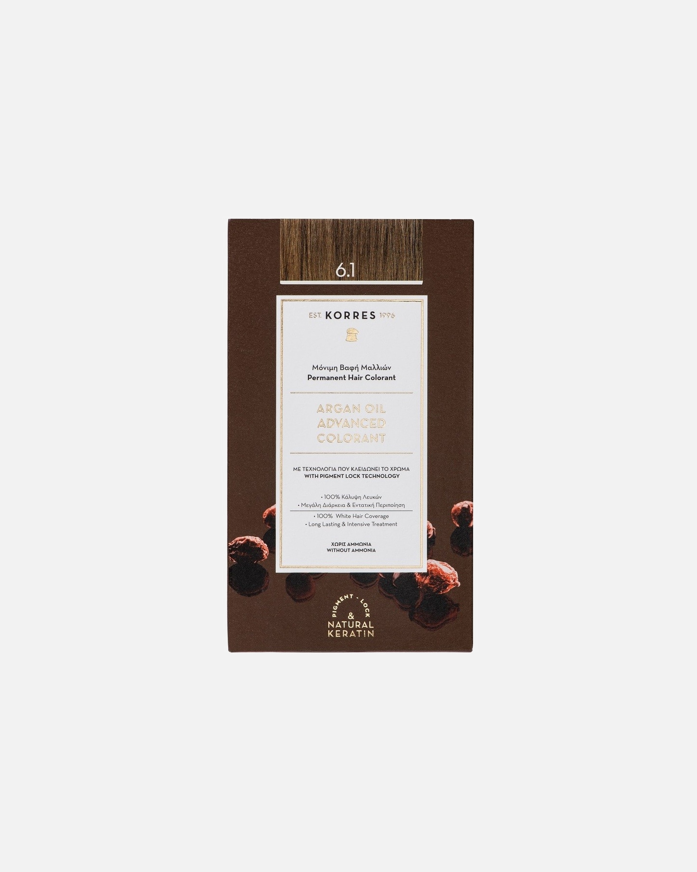 Haarfarbe für Unisex KORRES ARGAN OIL Hochentwickelte Haarcoloration Nr.6.1 - Dunkelblond Asch