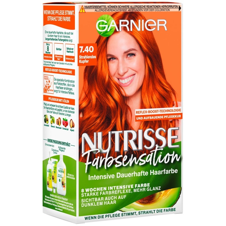 Garnier Nutrisse Farbsensation Haarfarbe Nr. 7.40 - Strahlendes Kupfer Dunkelrot